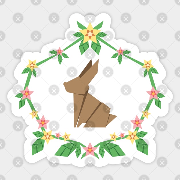 Origami Rabbit Sticker by aglomeradesign